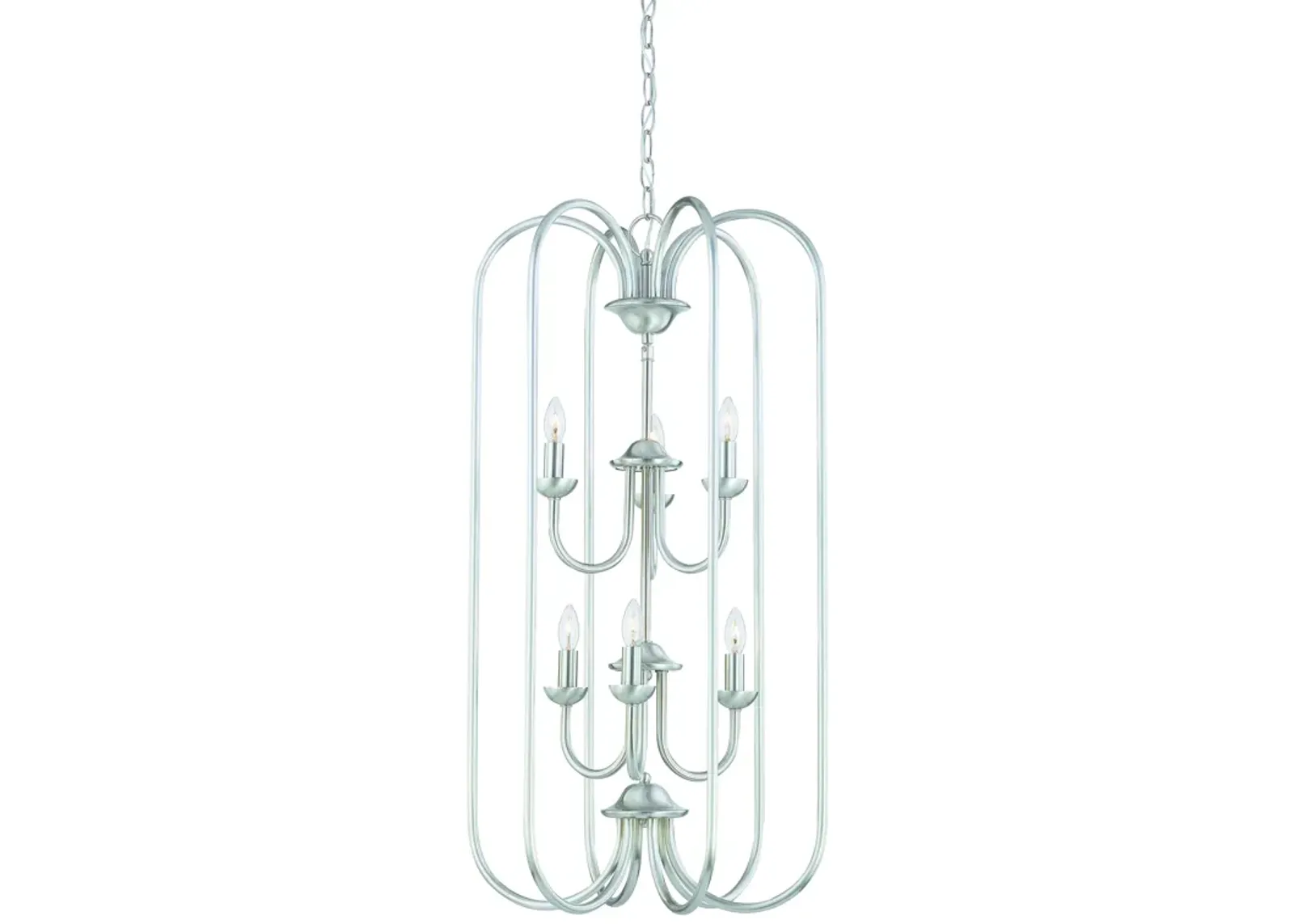 Bella 16.25" Wide 6-Light Chandelier - Brushed Nickel