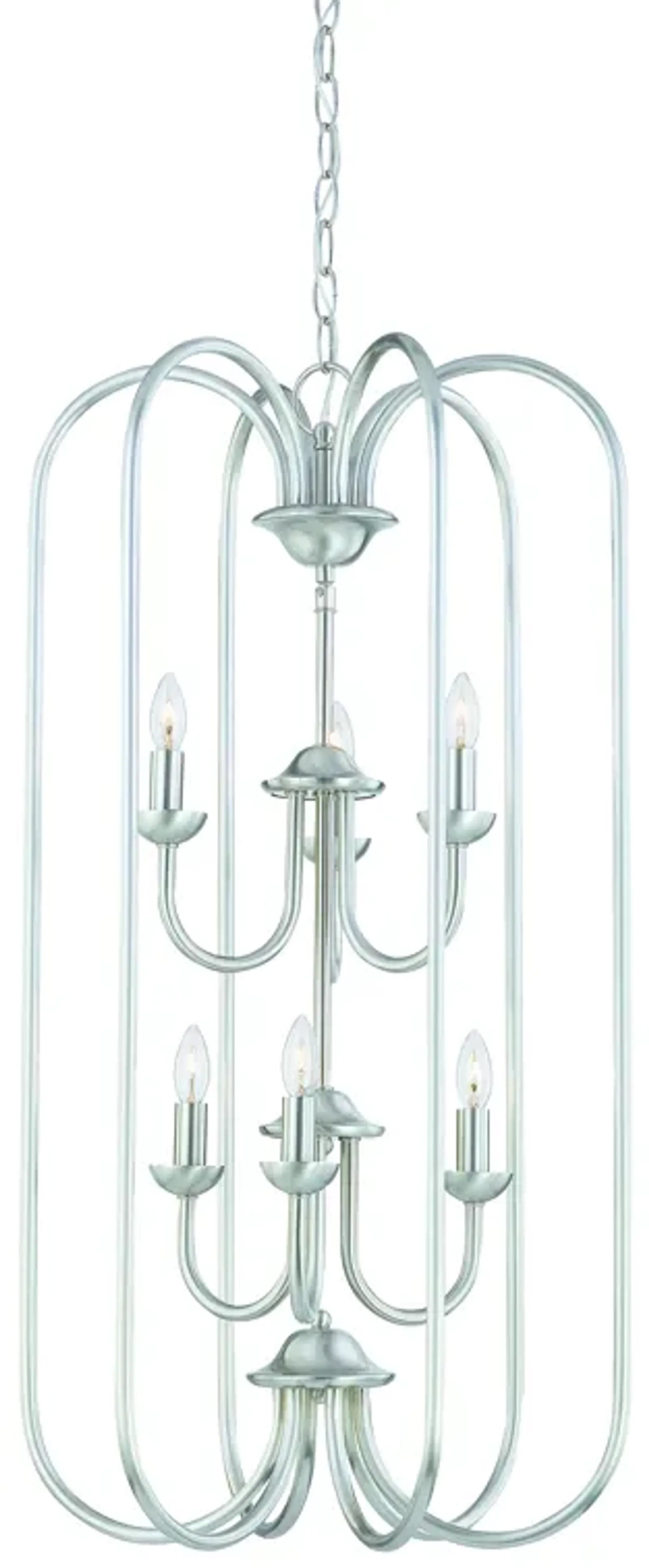 Bella 16.25" Wide 6-Light Chandelier - Brushed Nickel