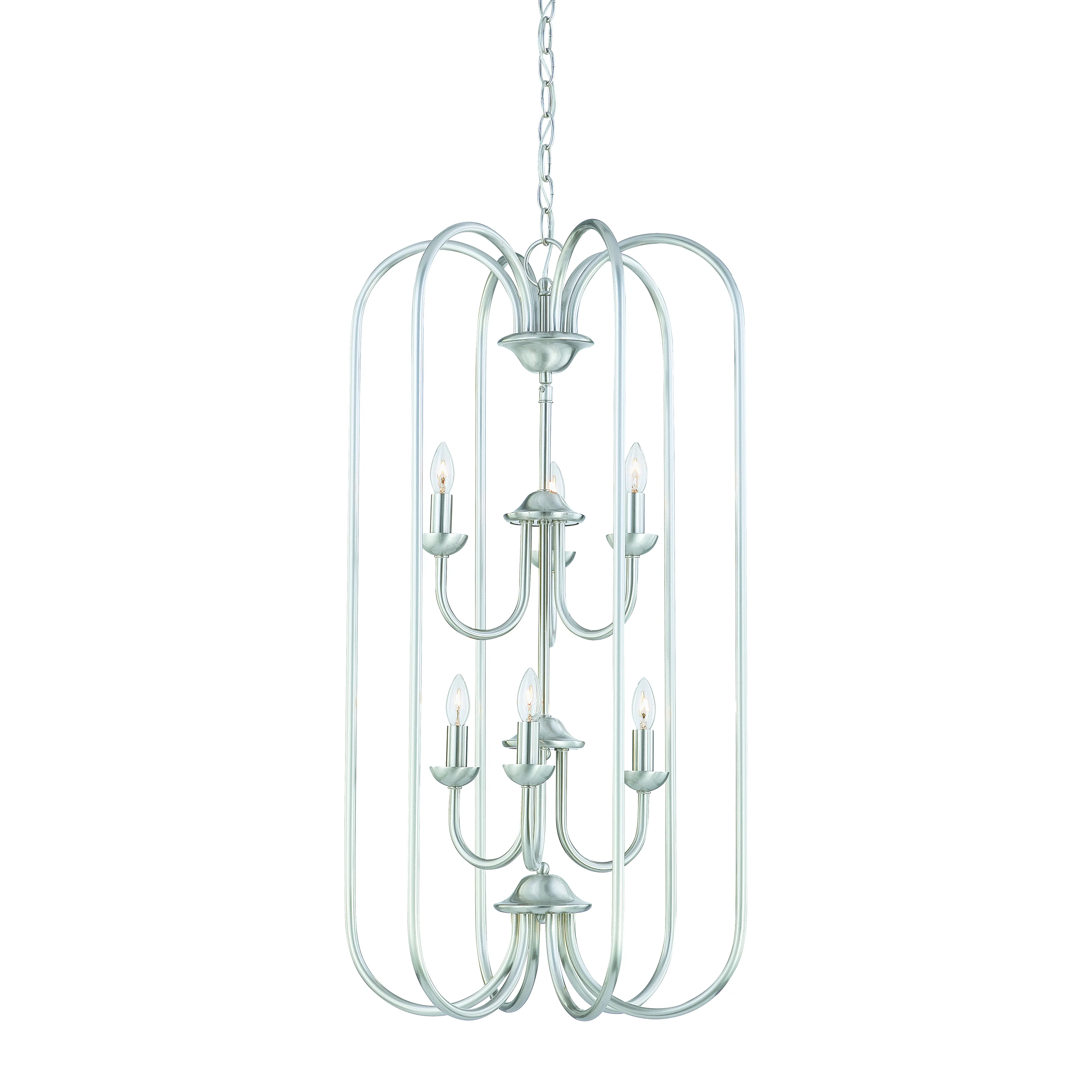 Bella 16.25" Wide 6-Light Chandelier - Brushed Nickel