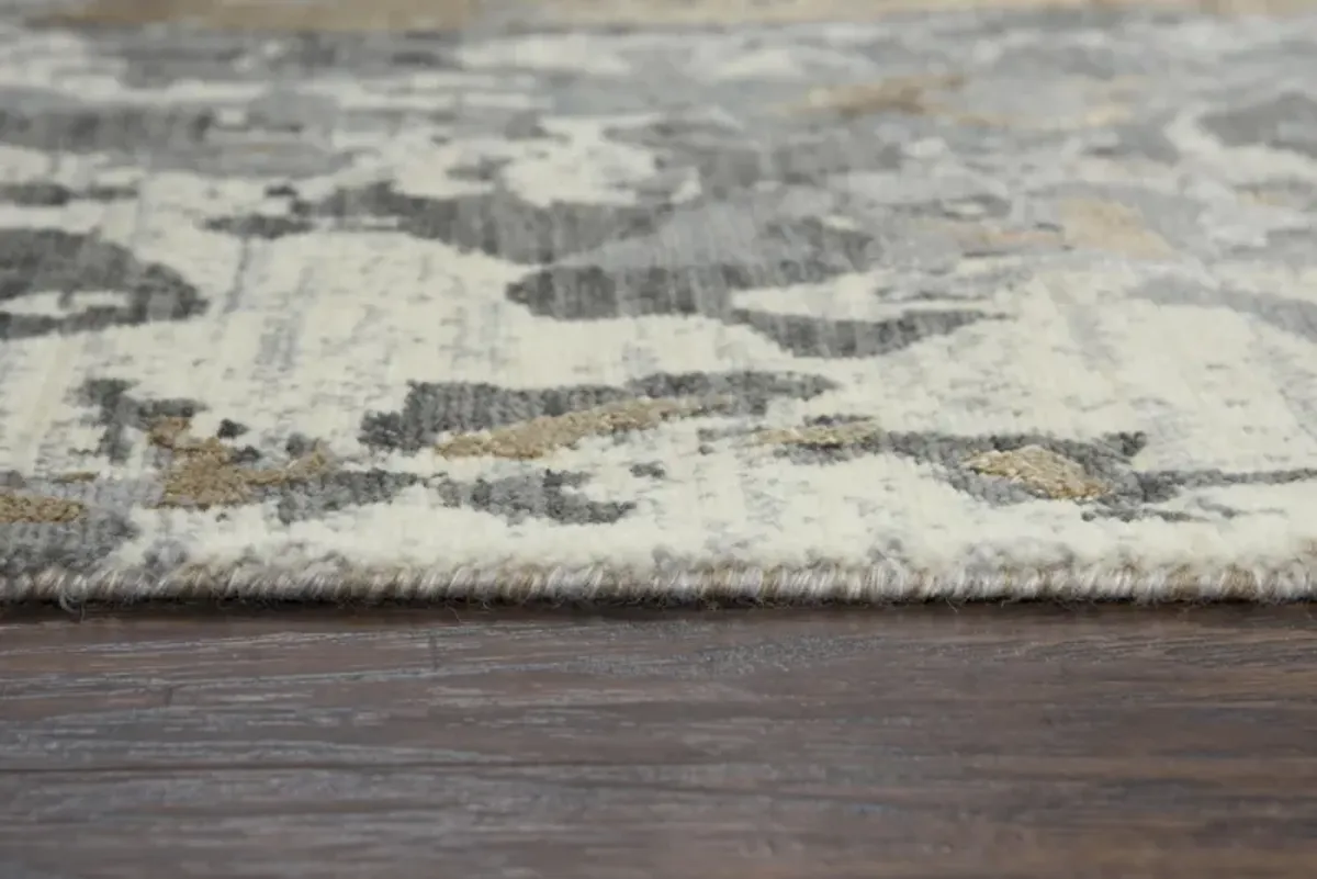 Artistry Beige Abstract NZ Wool/Tencel Blend 2'6" x 10' Runner Rug