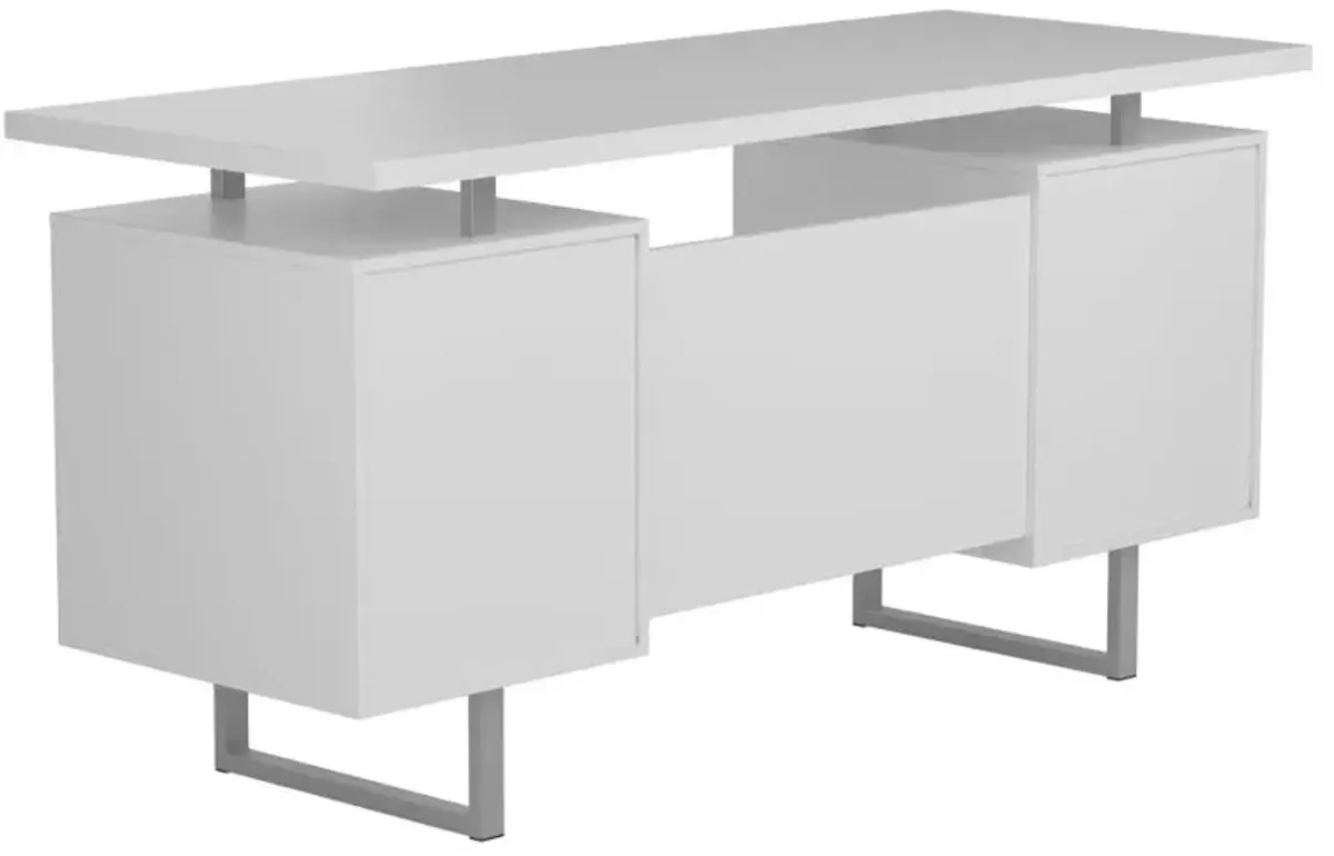 Lawtey Floating Top Office Desk White Gloss