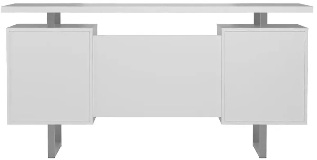 Lawtey Floating Top Office Desk White Gloss