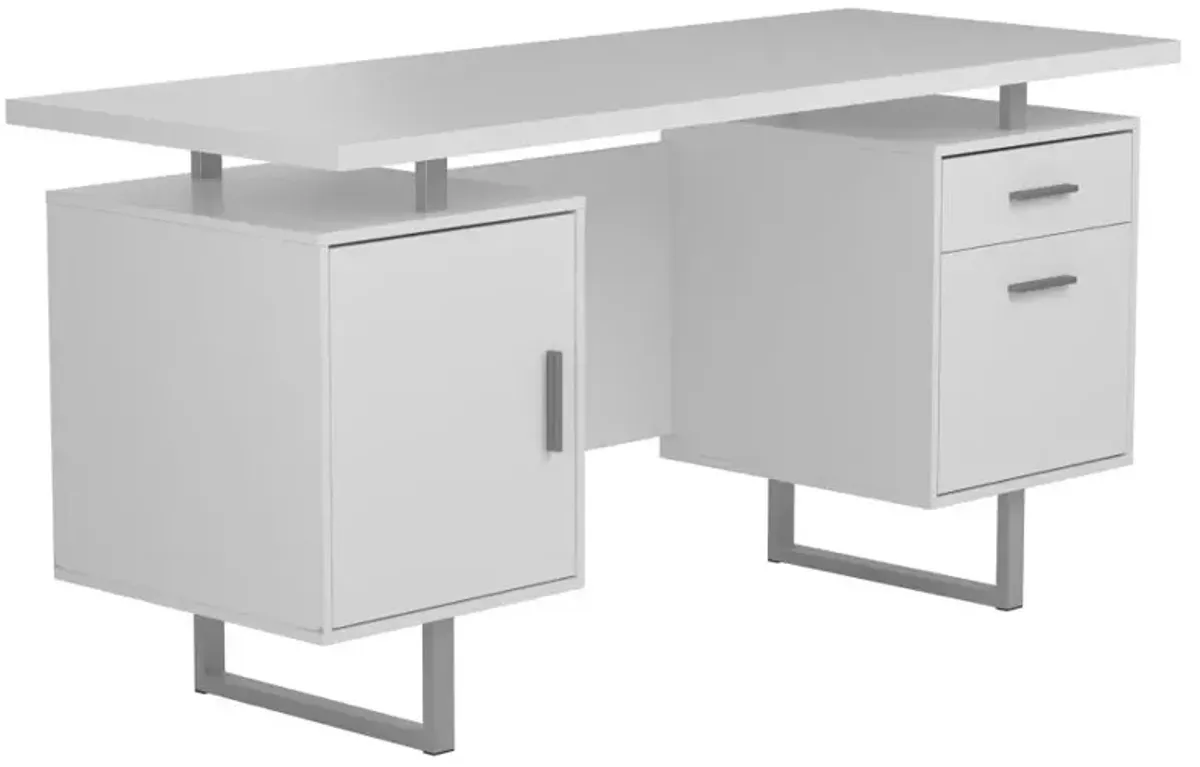 Lawtey Floating Top Office Desk White Gloss