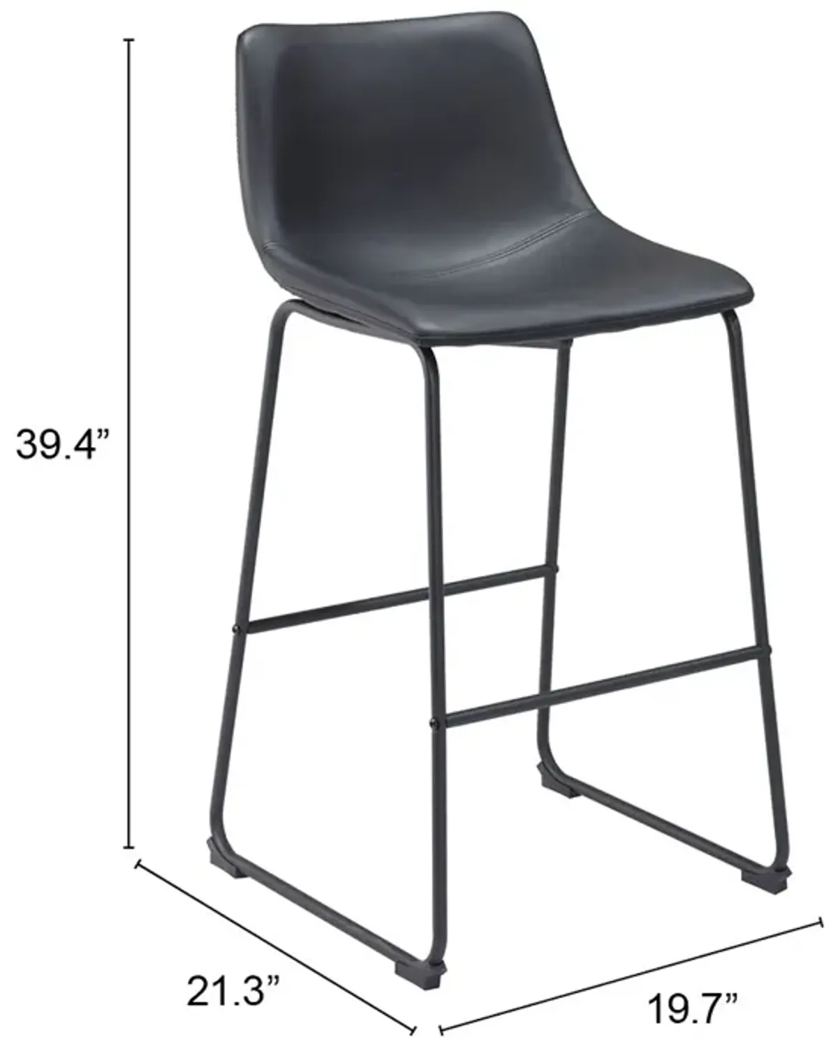 Smart Barstool (Set of 2) Black