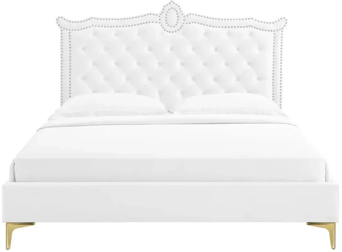 Clara Performance Velvet Queen Platform Bed