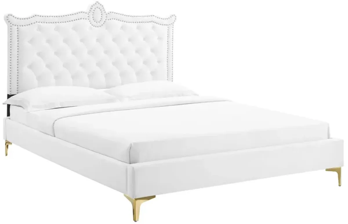 Clara Performance Velvet Queen Platform Bed