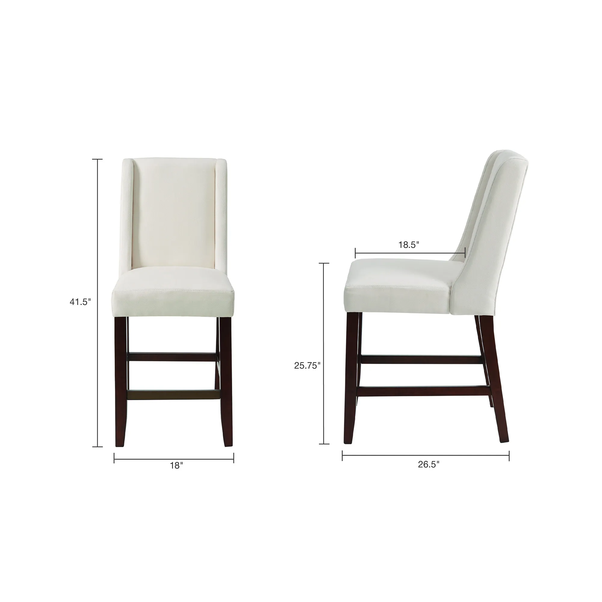 Madison Park Brody Cream Wing Counter Stool