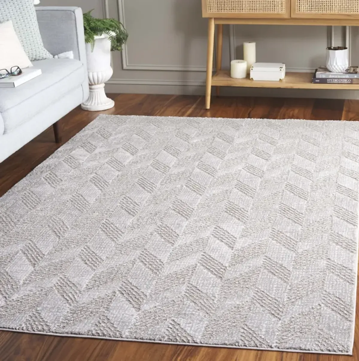 REVIVE 122 TAUPE  6'-7' x 6'-7' Square Square Rug