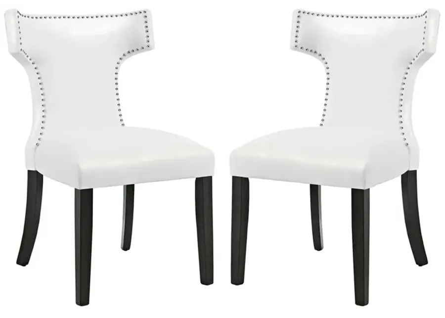 Curve Dining Chair Vinyl Set of 2