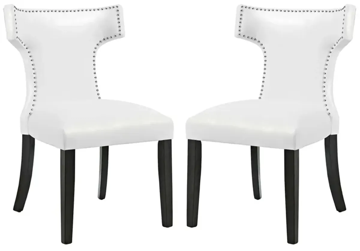 Curve Dining Chair Vinyl Set of 2