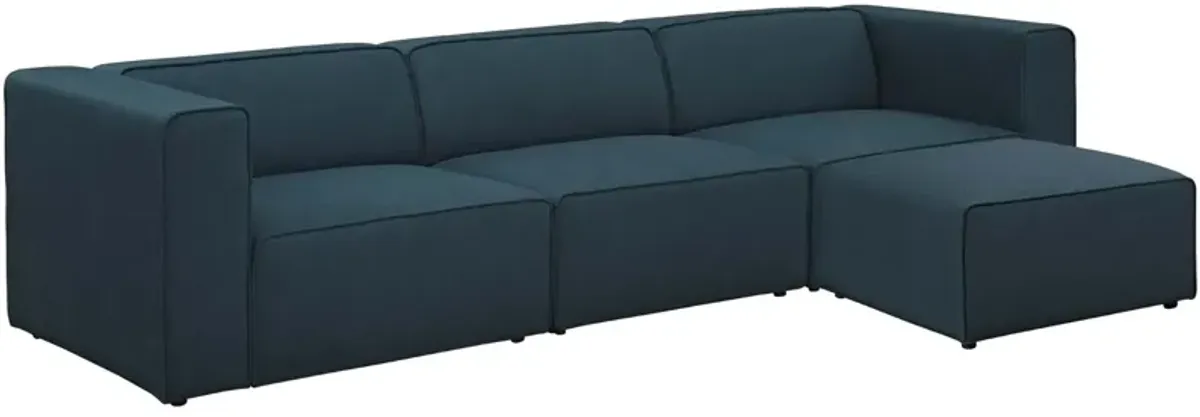 Mingle 4 Piece Upholstered Fabric Sectional Sofa Set