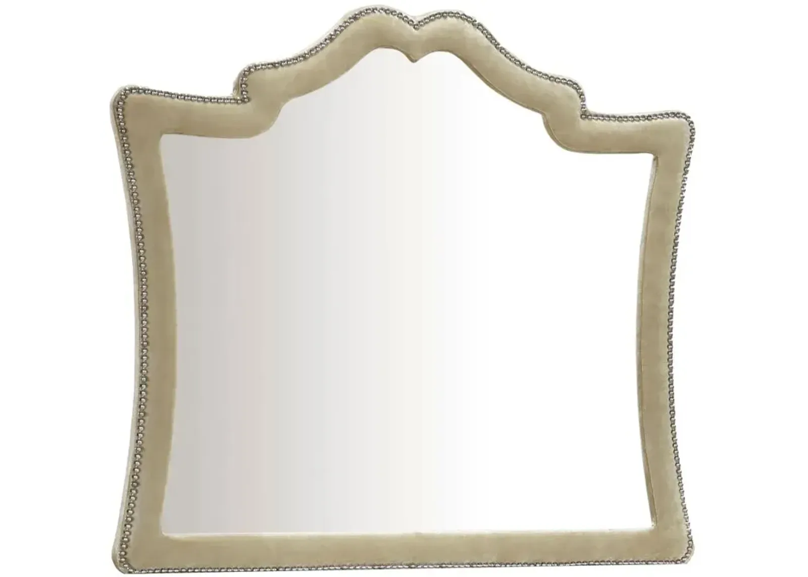 Antonella Dresser Mirror with Nailhead Trim Camel