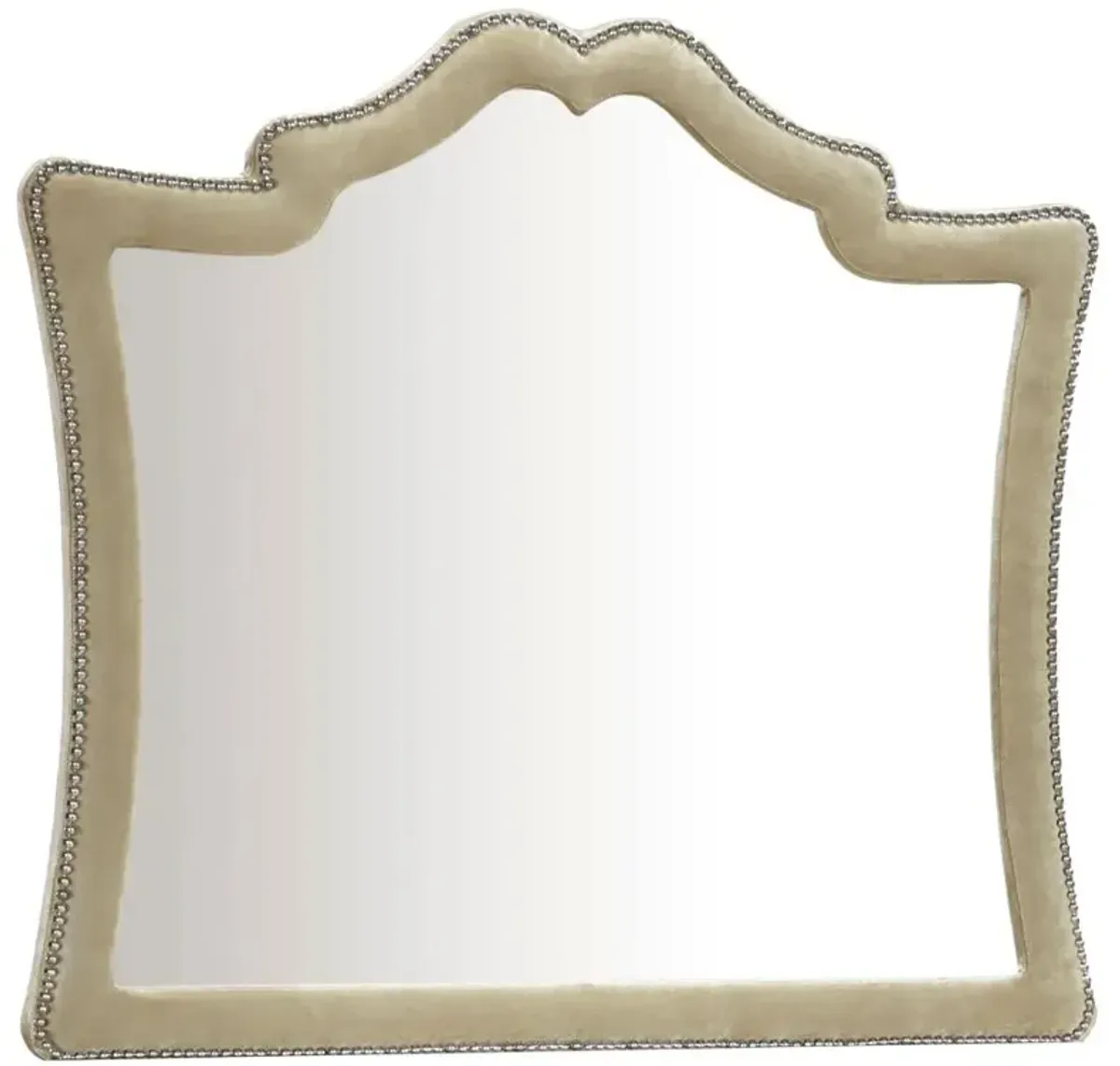 Antonella Dresser Mirror with Nailhead Trim Camel