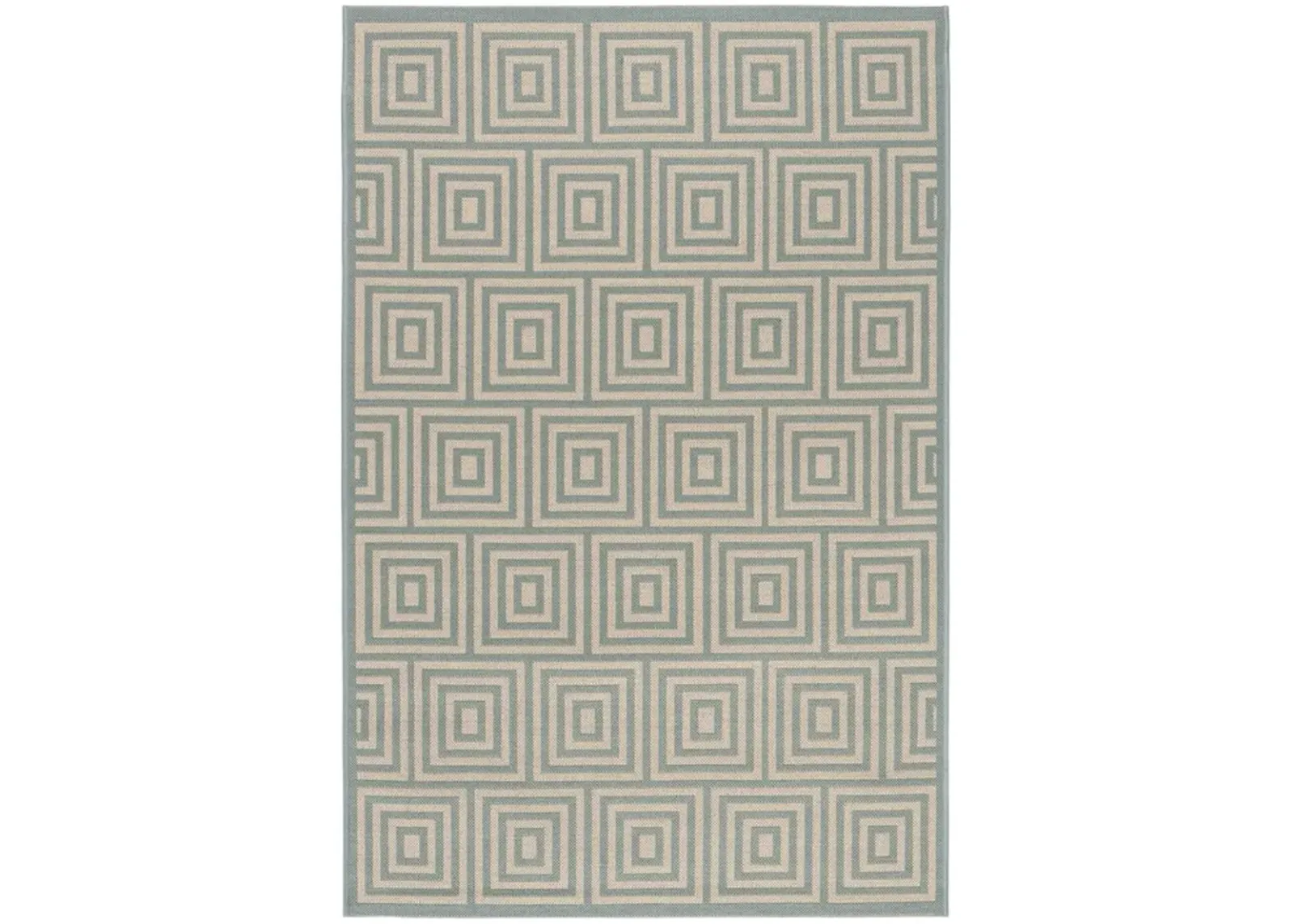 LINDEN 173 Collection LND173L-5 Cream / Aqua 5'-3" X 7'-6"