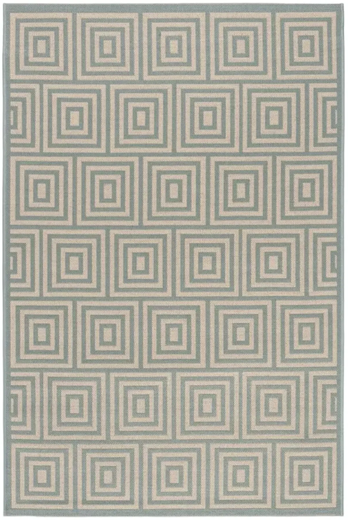 LINDEN 173 Collection LND173L-5 Cream / Aqua 5'-3" X 7'-6"