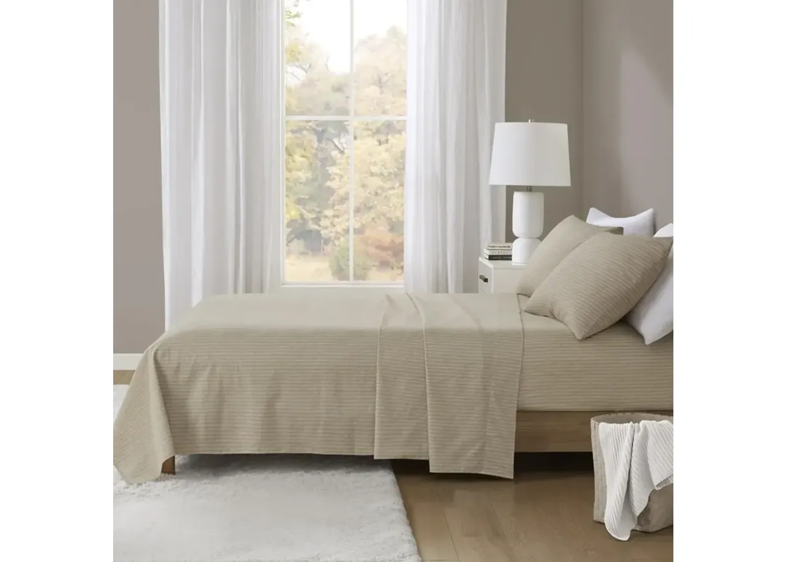 Oversized Cotton Flannel 4 Piece Sheet Set