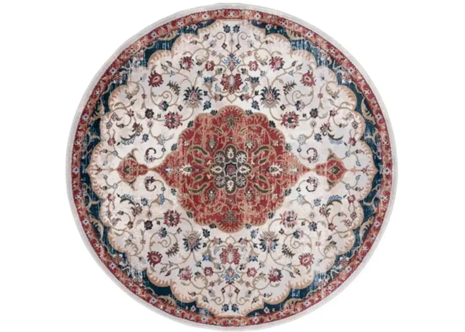 ROSEWOOD 114 Red 6'-7' X 6'-7' Round Round Rug