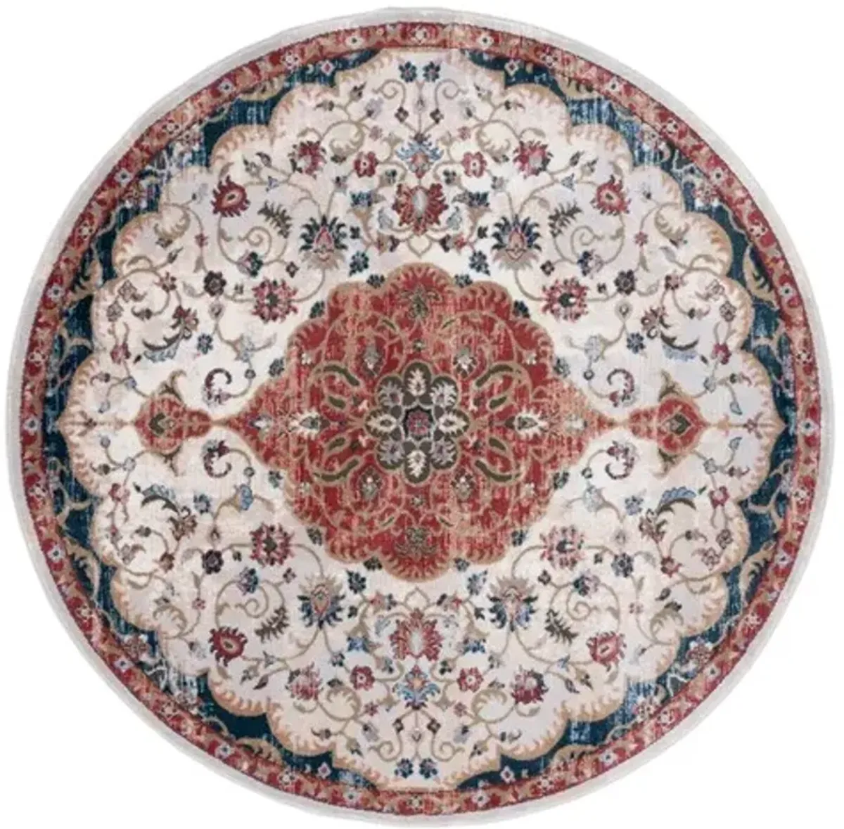 ROSEWOOD 114 Red 6'-7' X 6'-7' Round Round Rug