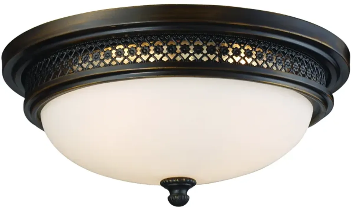 Flushmounts 16" Wide 3-Light Flush Mount - Deep Rust