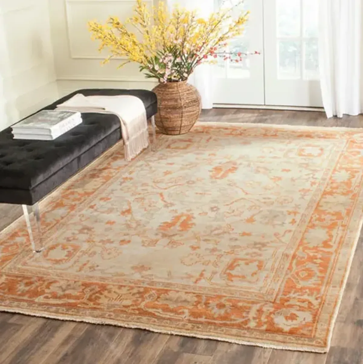 OSH122 Orange 6' X 9' Medium Rectangle Rug