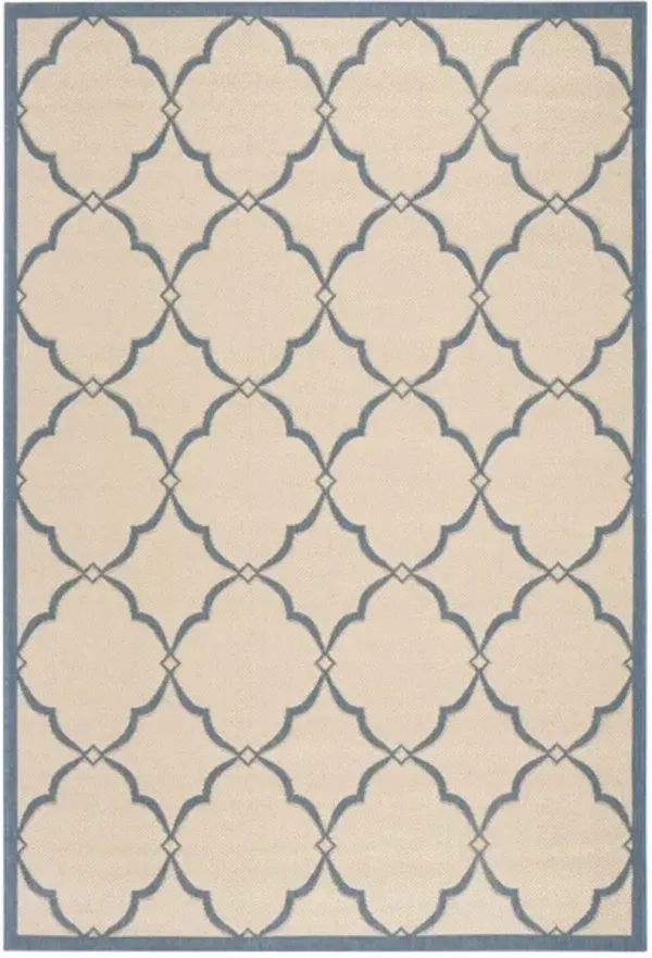 LINDEN 125 Collection LND125N-5 Cream / Blue 5'-3" X 7'-6"