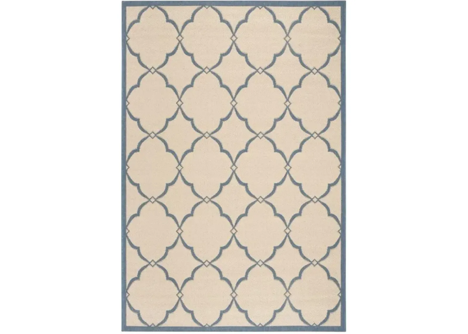 LINDEN 125 Collection LND125N-5 Cream / Blue 5'-3" X 7'-6"