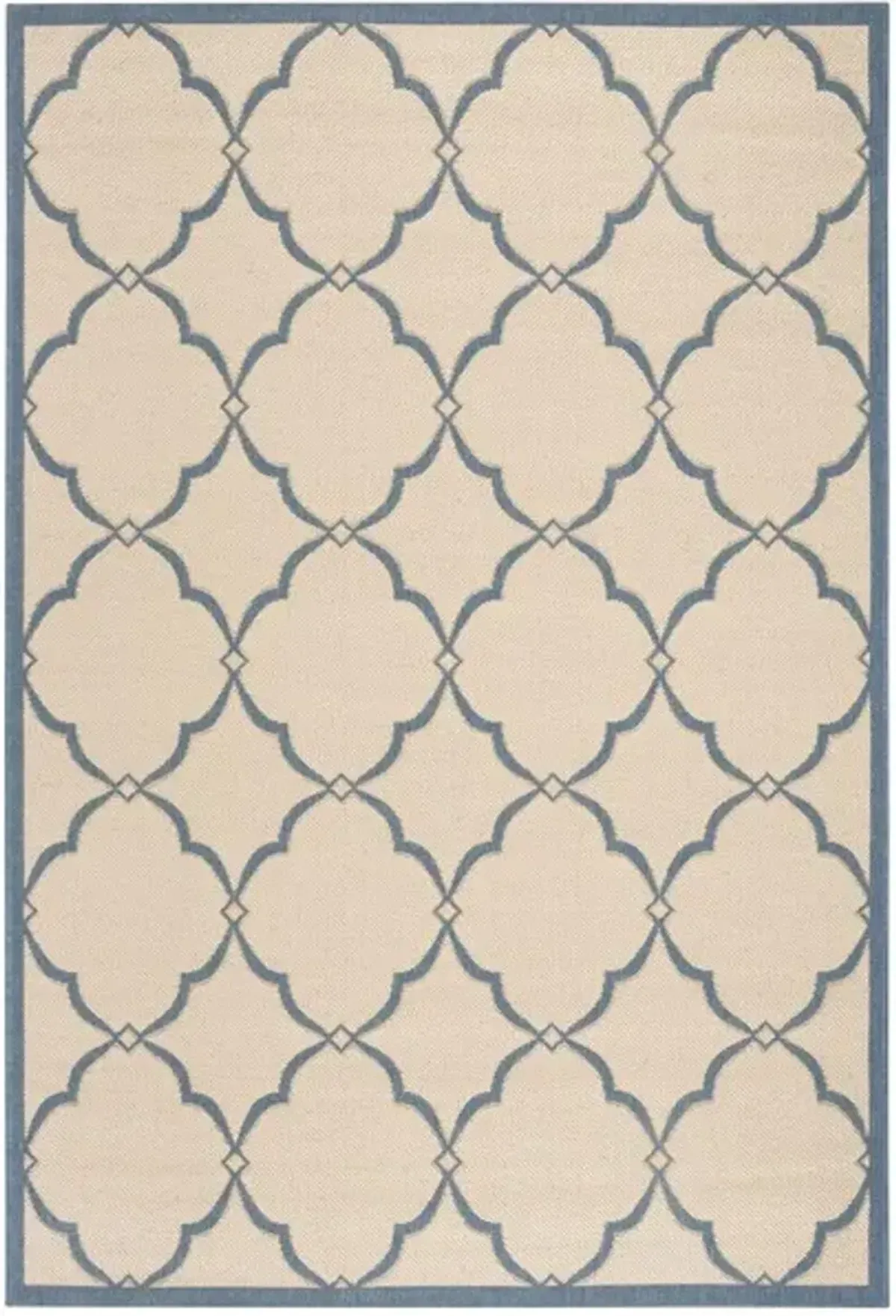 LINDEN 125 Collection LND125N-5 Cream / Blue 5'-3" X 7'-6"