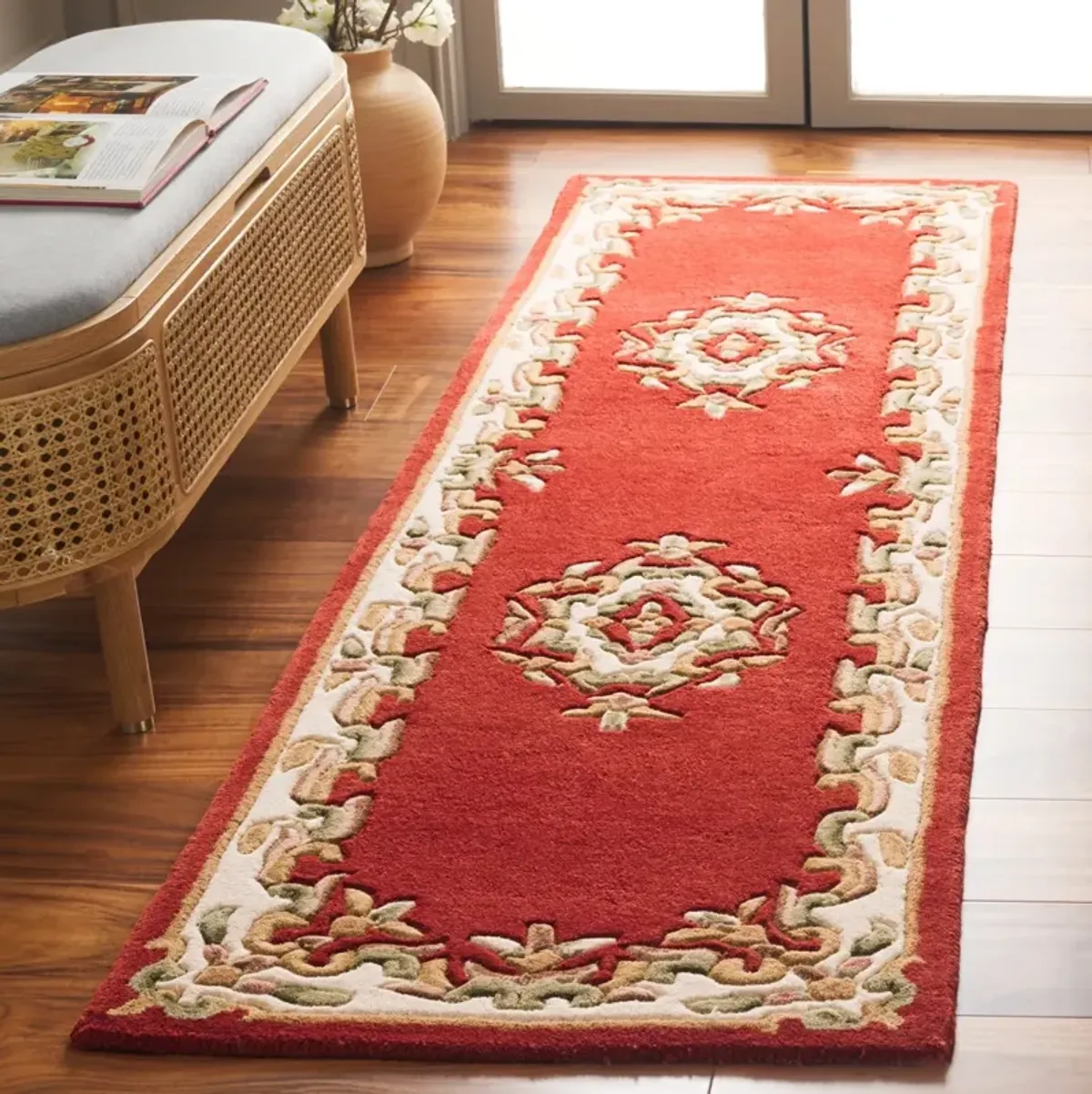 AUBUSSON 301 RUST  2'-3' x 8' Runner Rug