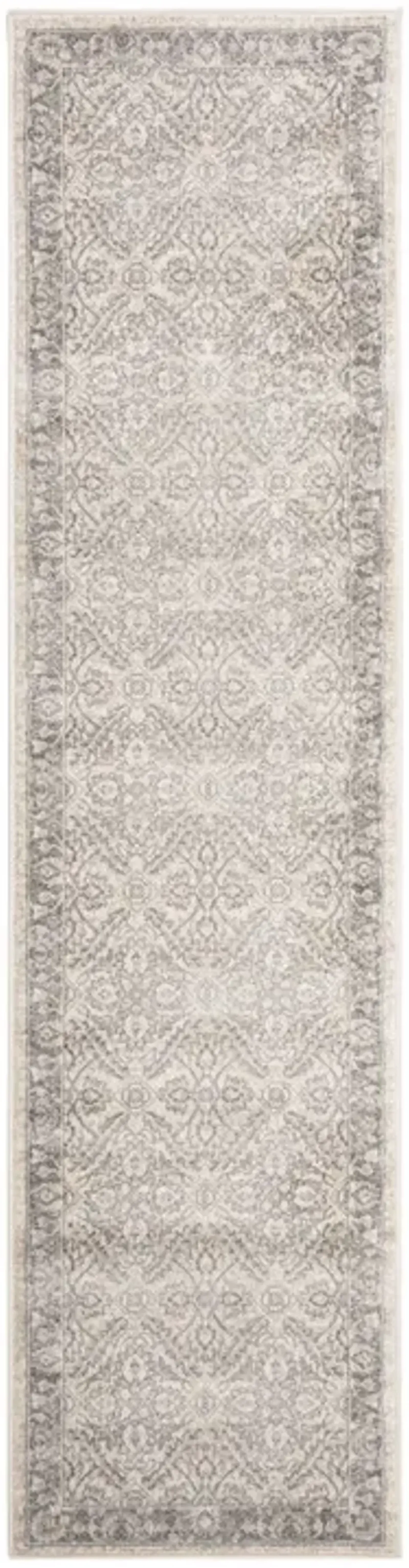 Brentwood 863 Cream / Grey 2' X 12' Runner Powerloomed Rug