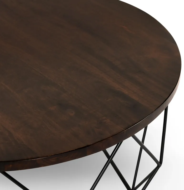 Chester Round Coffee Table Dark Brown