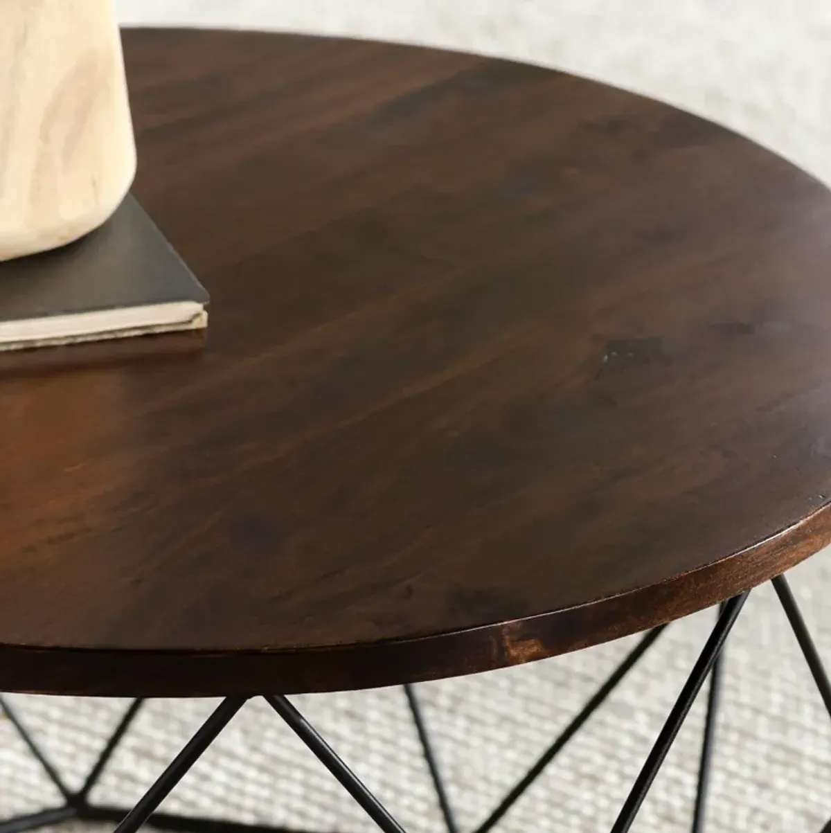 Chester Round Coffee Table Dark Brown