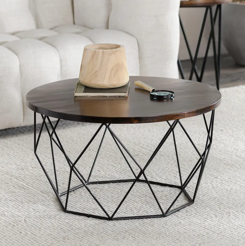 Chester Round Coffee Table Dark Brown