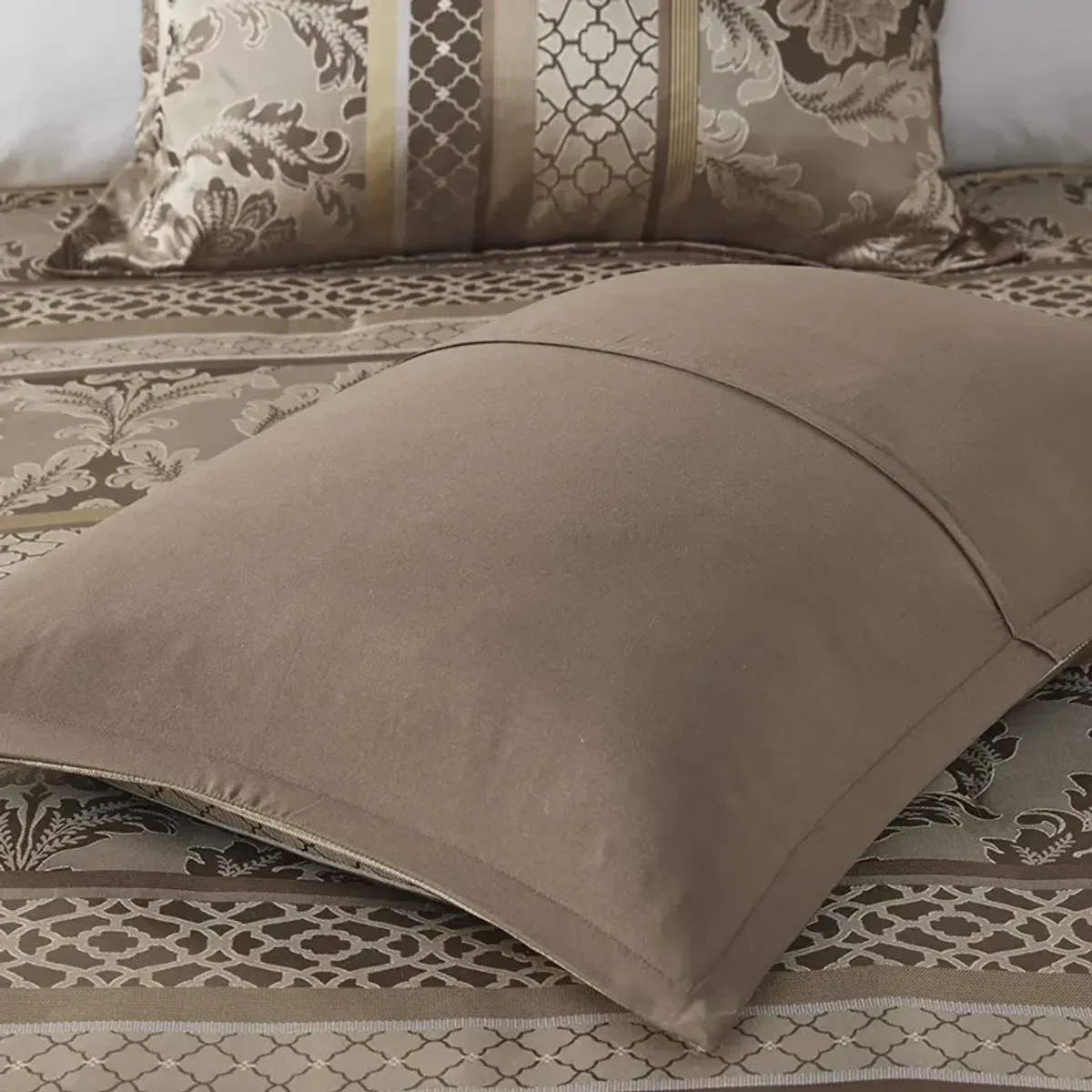 Madison Park Bellagio Brown/Gold 7 Piece Jacquard Comforter Set