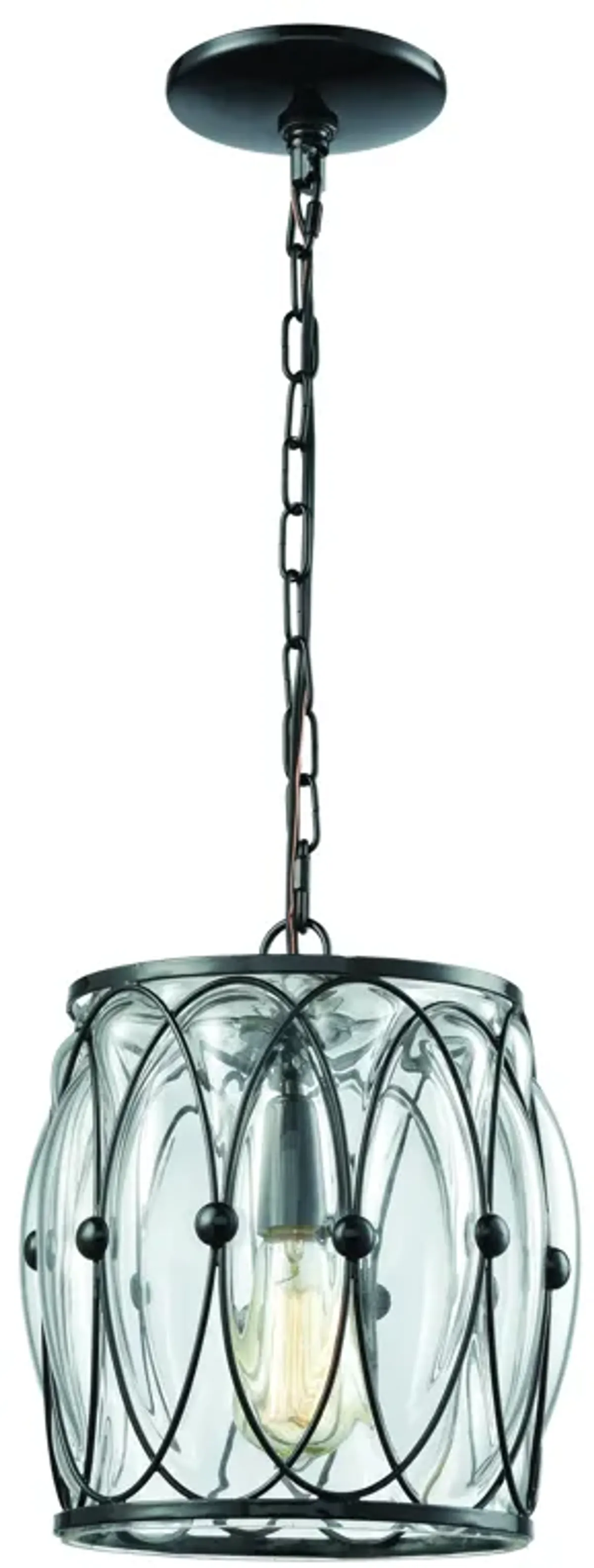 Adriano 9" Wide 1-Light Mini Pendant - Gloss Black