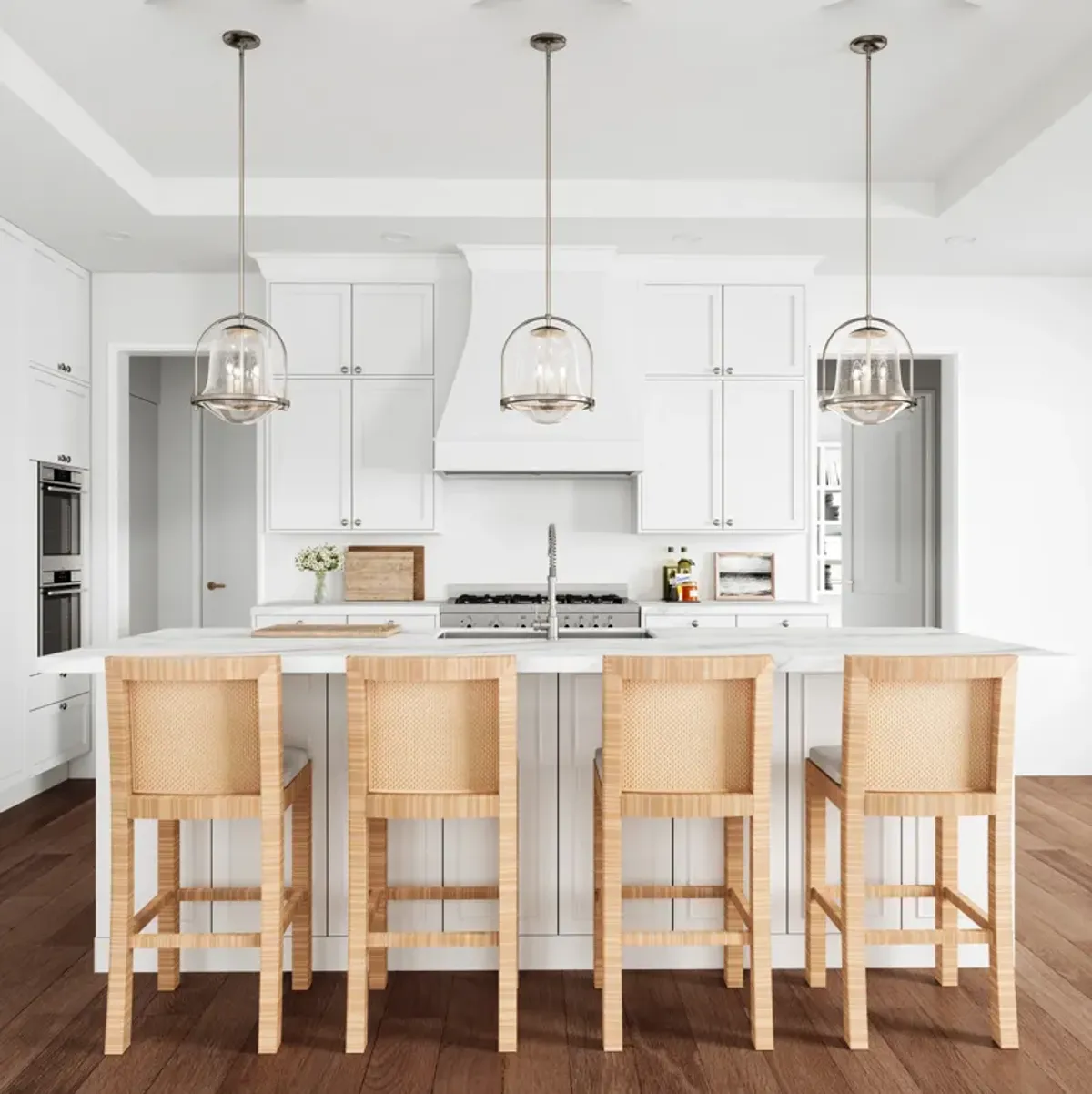 Connection 12" Wide 2-Light Pendant - Satin Nickel