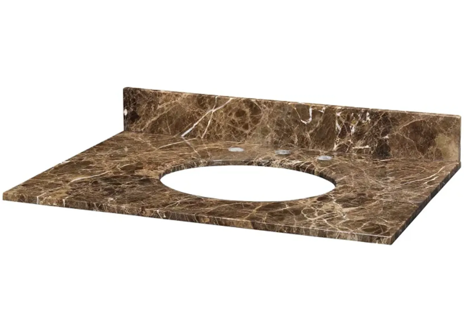 Stone Top - 31-inch for Oval Undermount Sink - Dark Emperador Marble