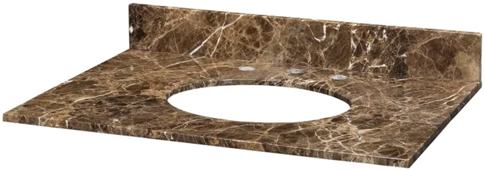 Stone Top - 31-inch for Oval Undermount Sink - Dark Emperador Marble