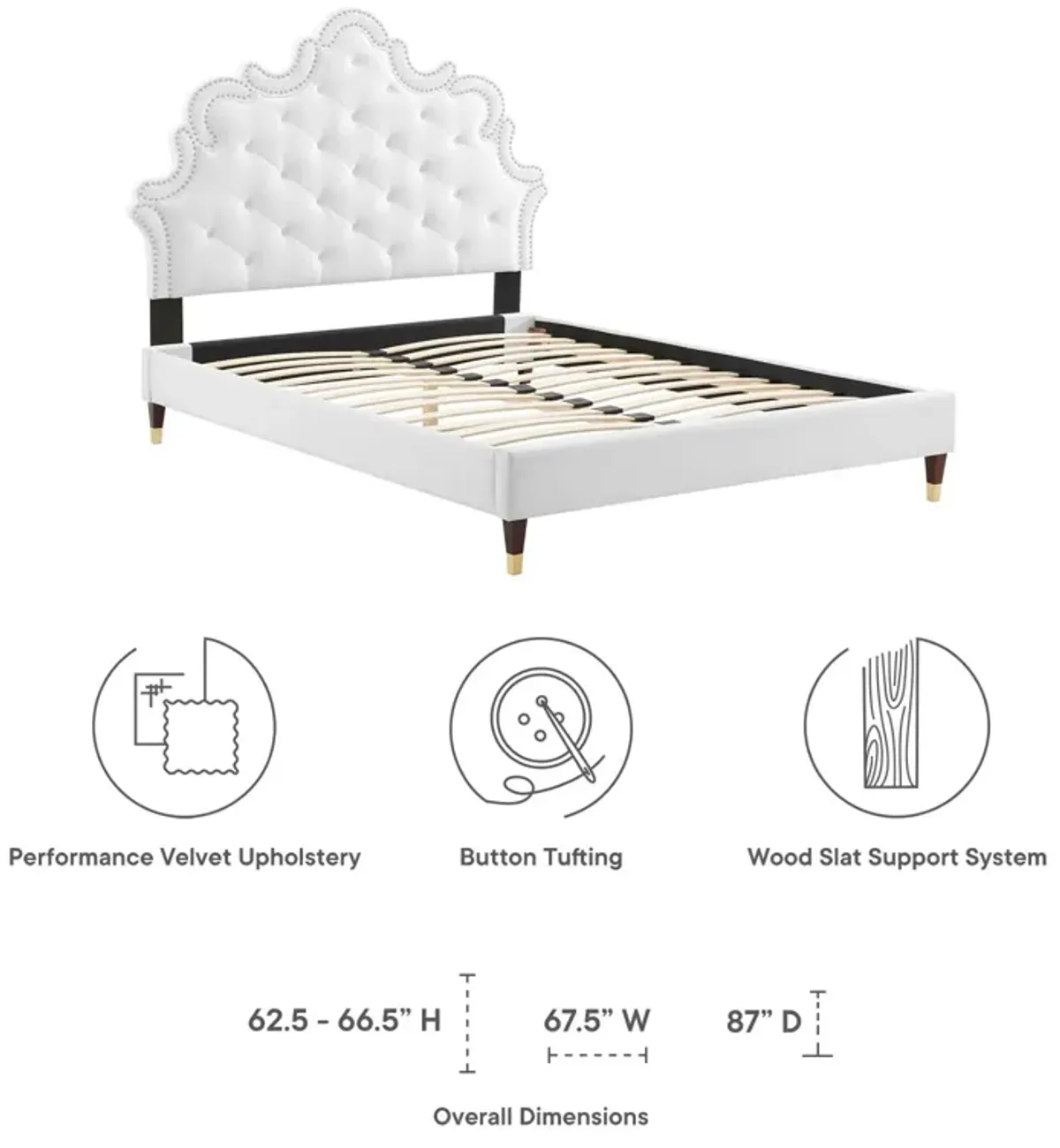 Sasha Button-Tufted Performance Velvet King Bed