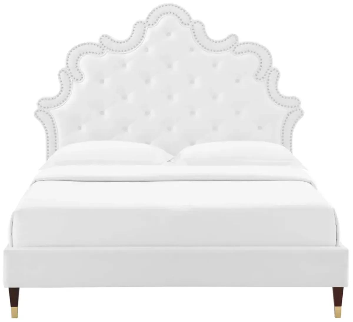 Sasha Button-Tufted Performance Velvet King Bed