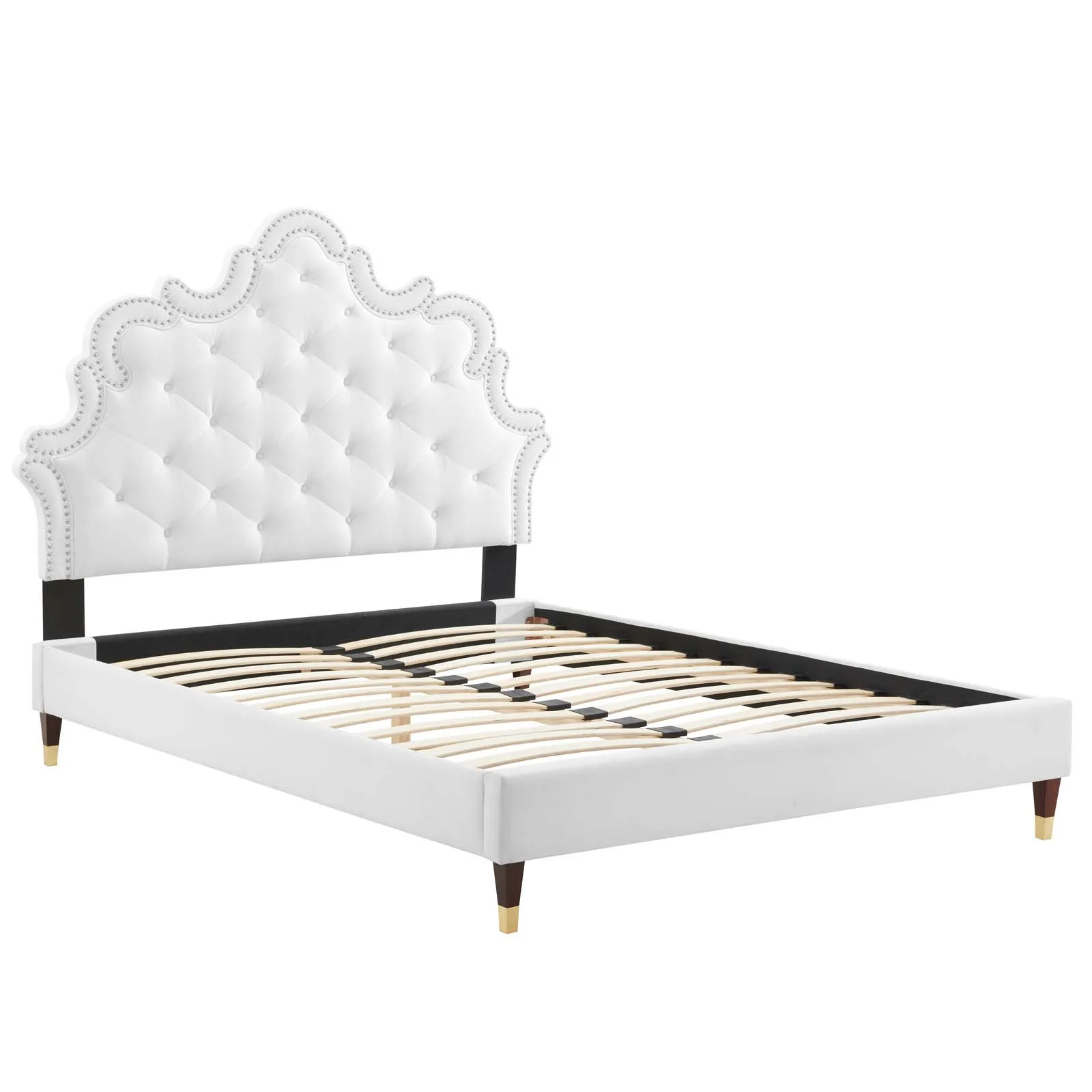 Sasha Button-Tufted Performance Velvet King Bed