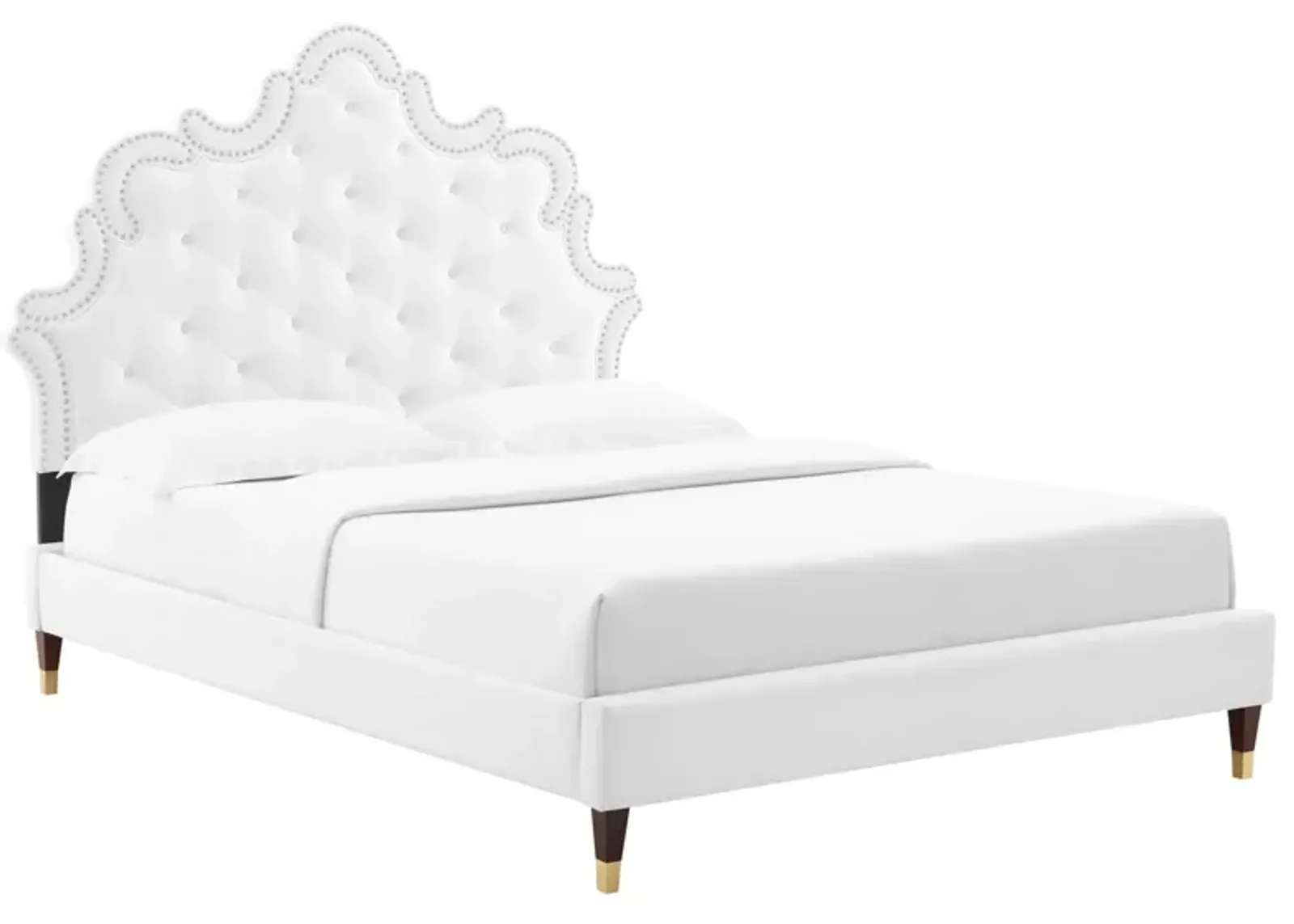 Sasha Button-Tufted Performance Velvet King Bed