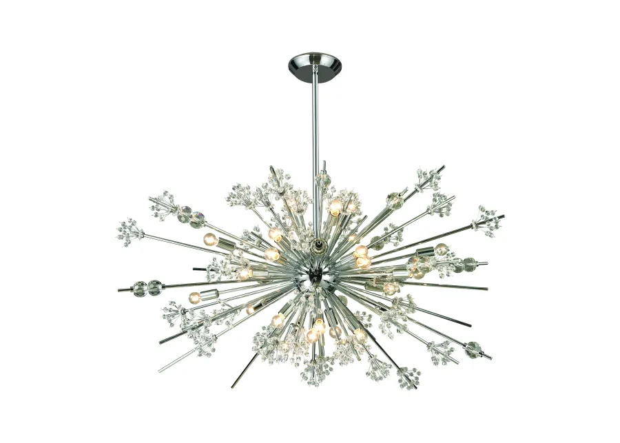 Starburst 48" Wide 29-Light Chandelier - Polished Chrome