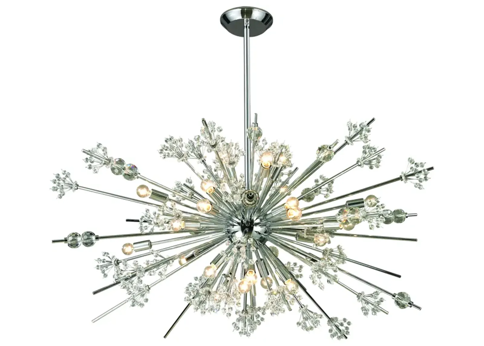 Starburst 48" Wide 29-Light Chandelier - Polished Chrome