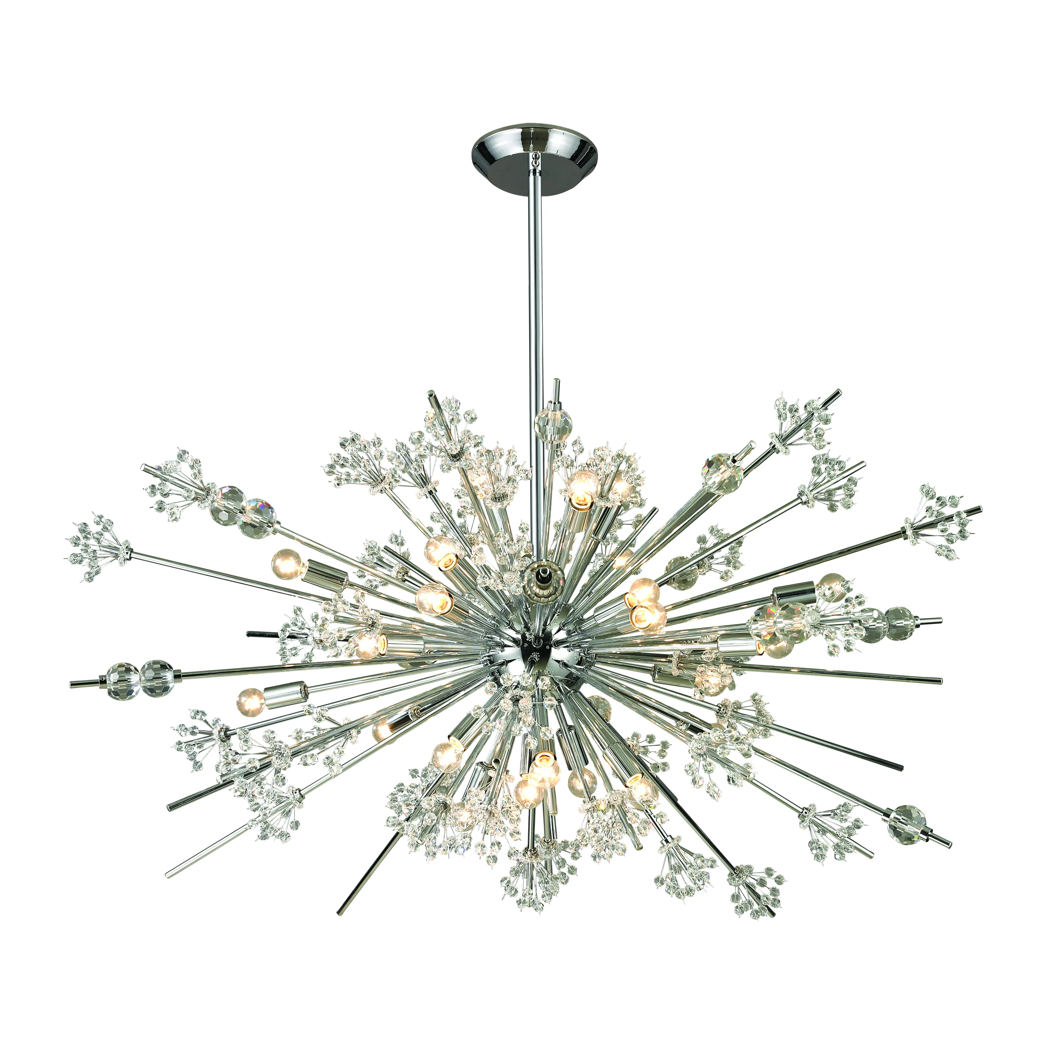 Starburst 48" Wide 29-Light Chandelier - Polished Chrome