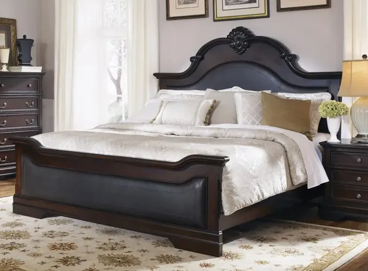 Cambridge Eastern King Panel Bed Cappuccino and Brown