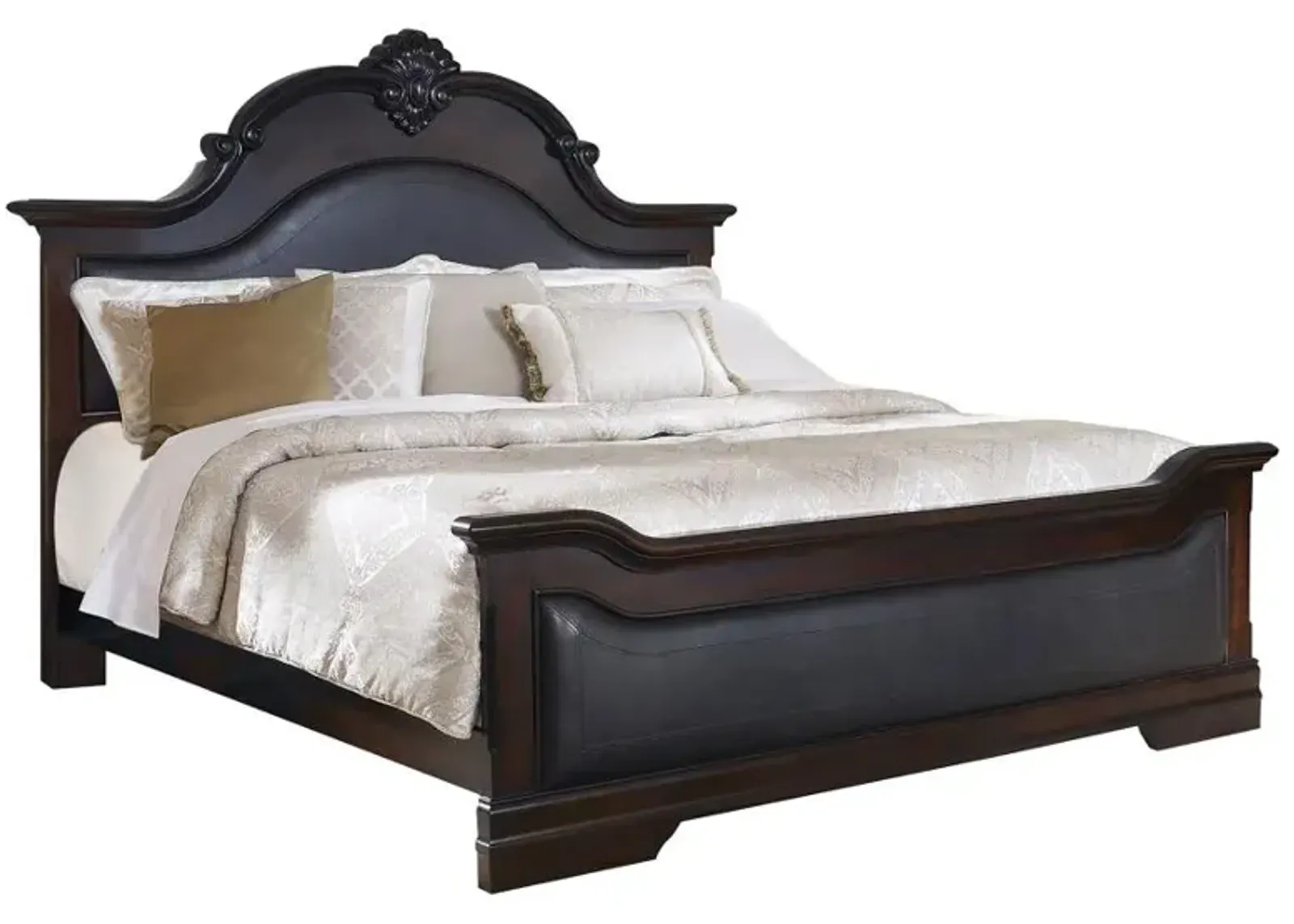 Cambridge Eastern King Panel Bed Cappuccino and Brown