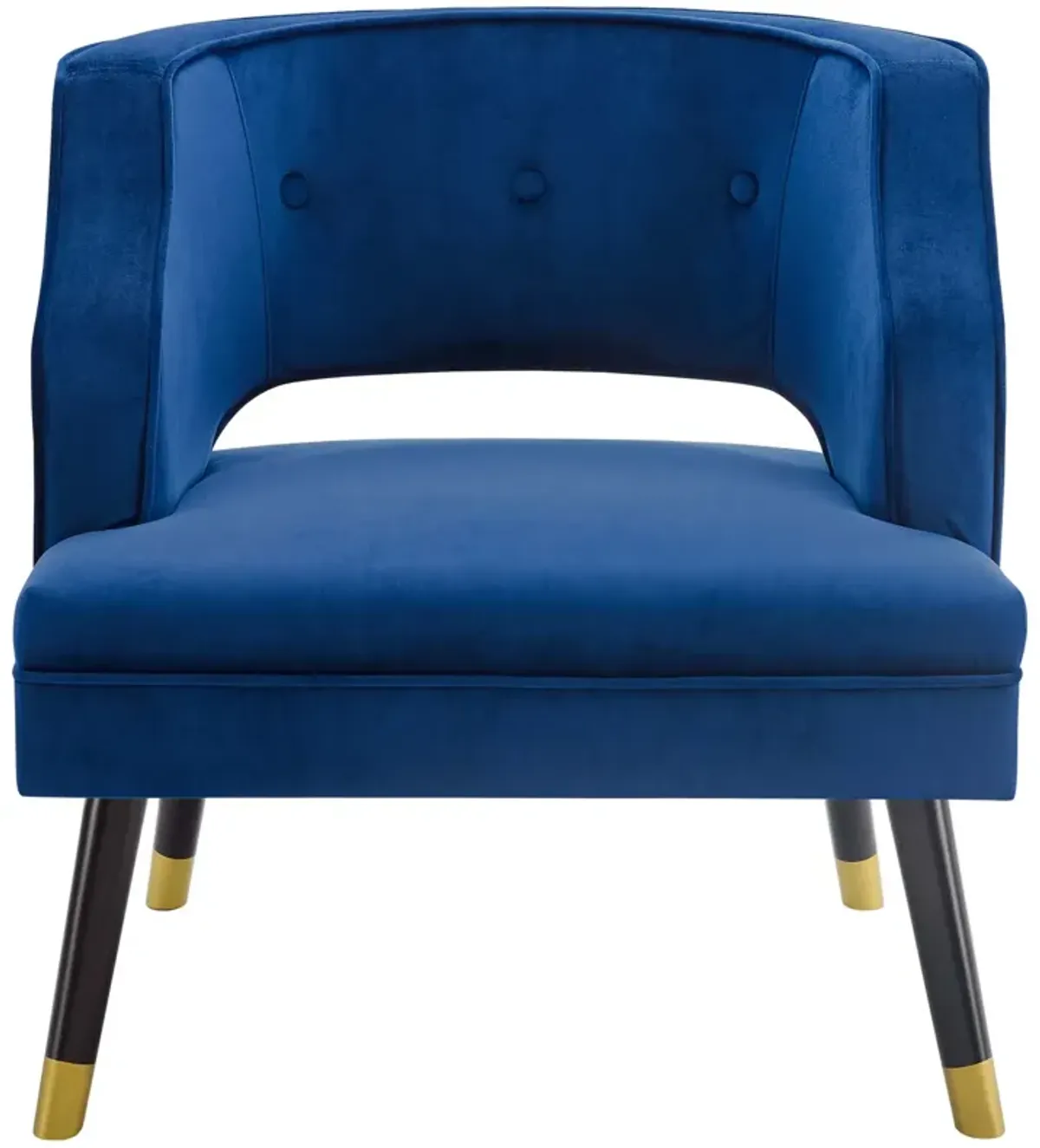 Traipse Button Tufted Open Back Performance Velvet Armchair