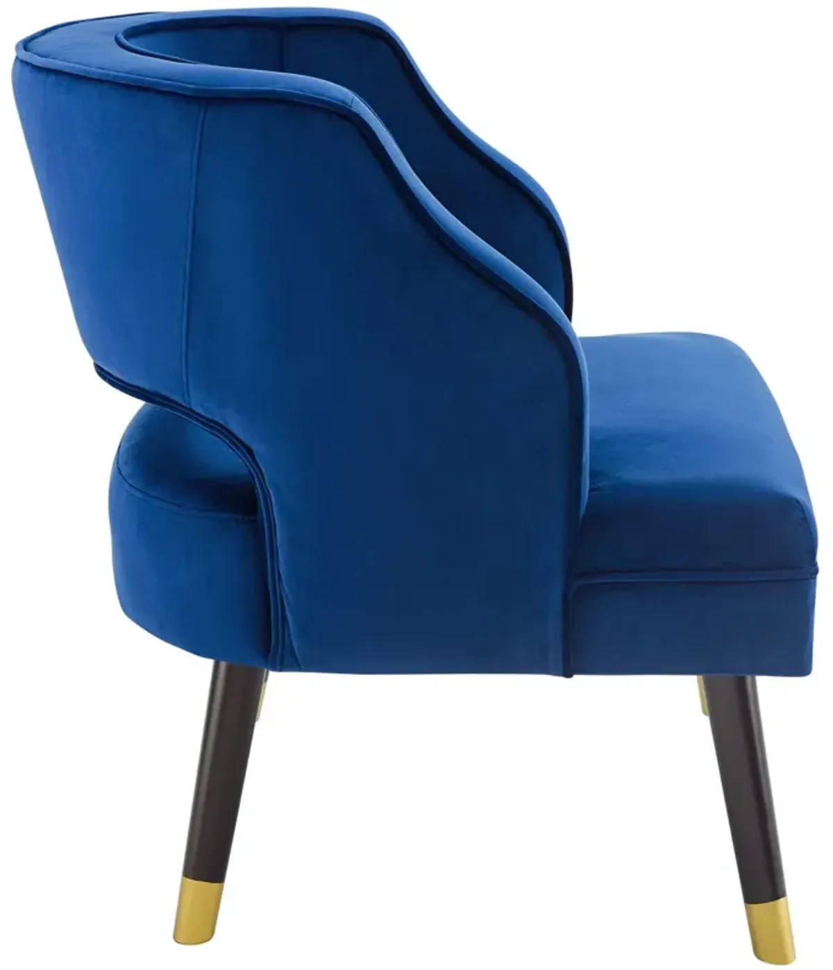 Traipse Button Tufted Open Back Performance Velvet Armchair