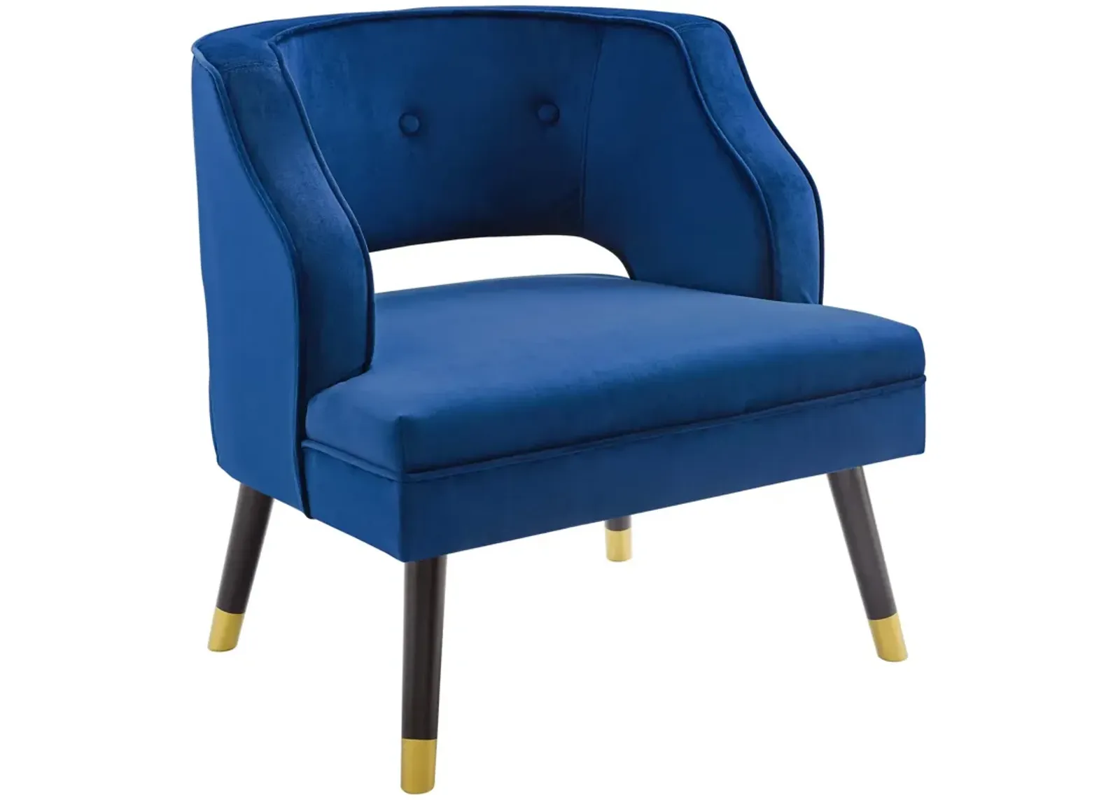 Traipse Button Tufted Open Back Performance Velvet Armchair