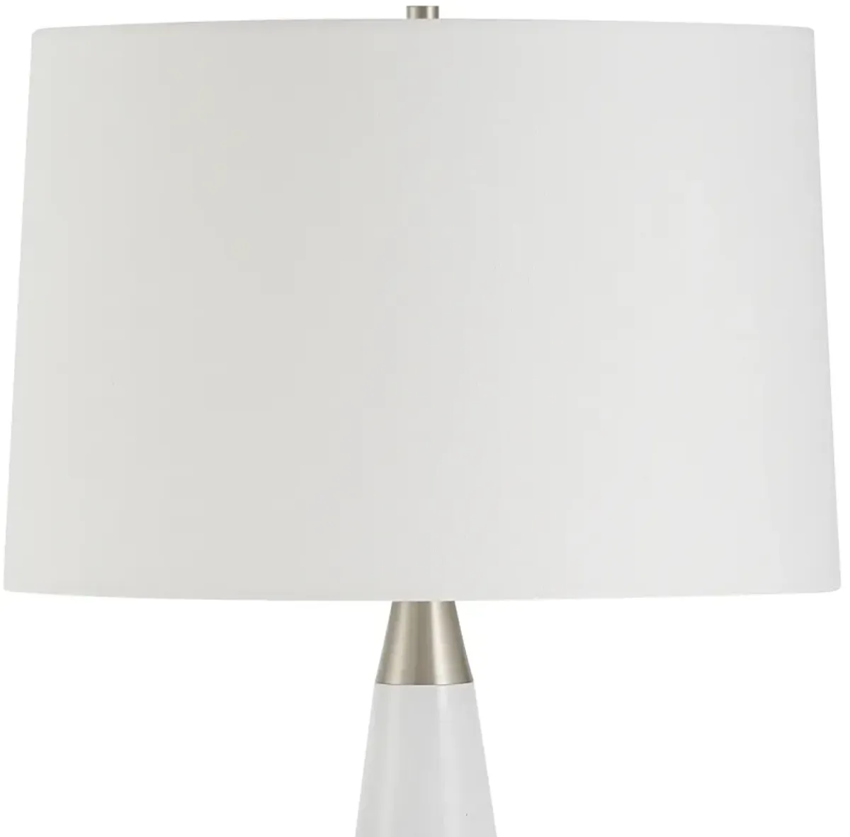 Quinn White & Silver Table Lamp